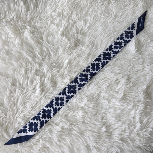 Kate Spade Blue And White Patterned Twilly - Picture 5 of 6